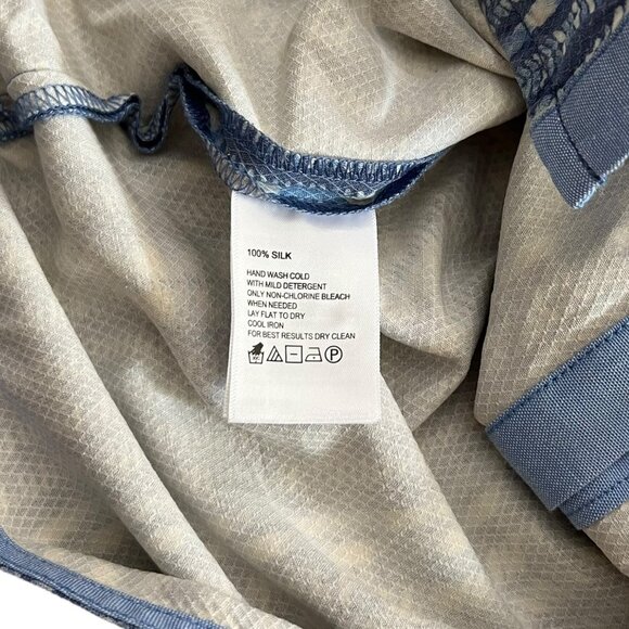 Tommy Bahama Mens Silk Short Sleeve Button Up Shirt Blue Medium Beach Resort - Picture 6 of 10